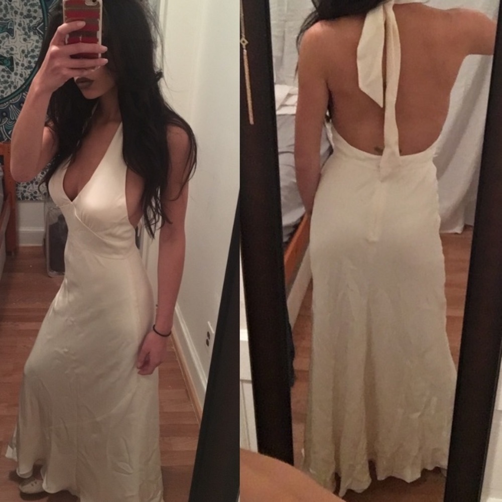 J. Crew Ivory Halter Backless Wedding Dress